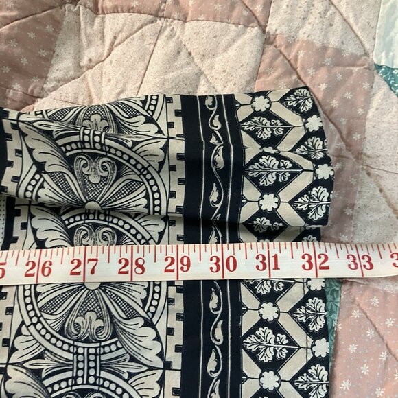 Vintage 90s Midi Maxi Pleated Skirt Womens 10 Hippie Boho Stripe Geometric Flora - Picture 7 of 9